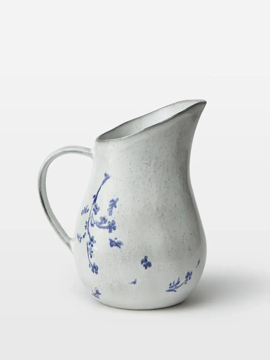 Floral Jug - Hand-Painted, Stoneware image