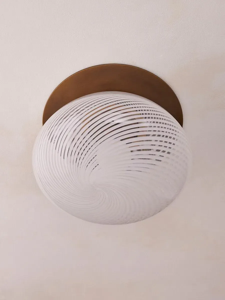 Flush Ceiling Light IP44 - Brass, Glass image