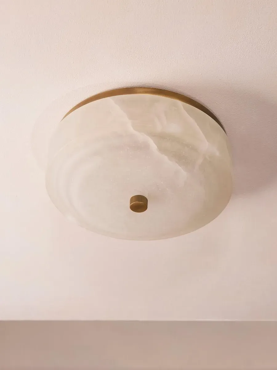 Flush Ceiling Light - White, Alabaster image