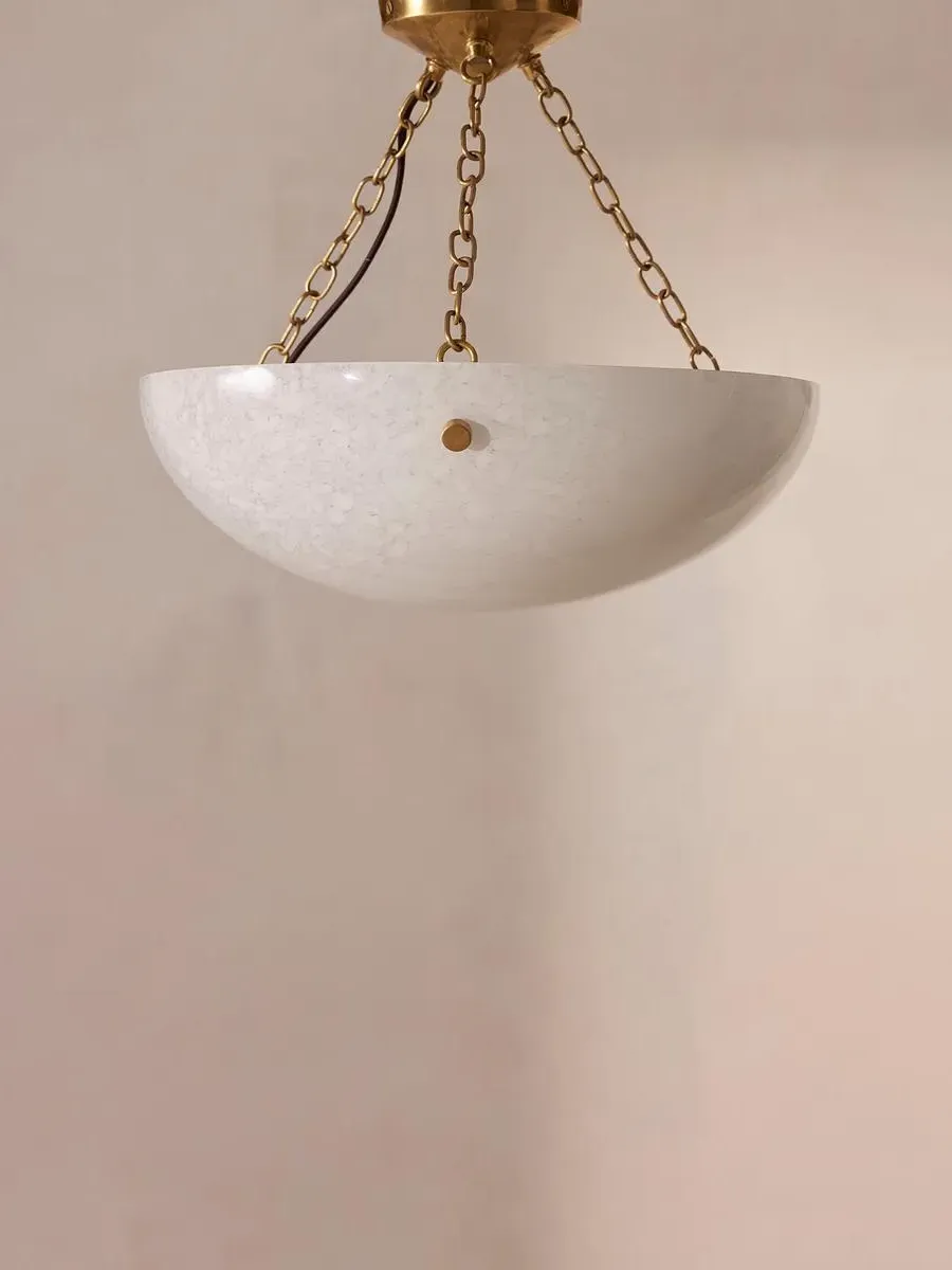 Flush Ceiling Light with Chain - Brass, Glass image