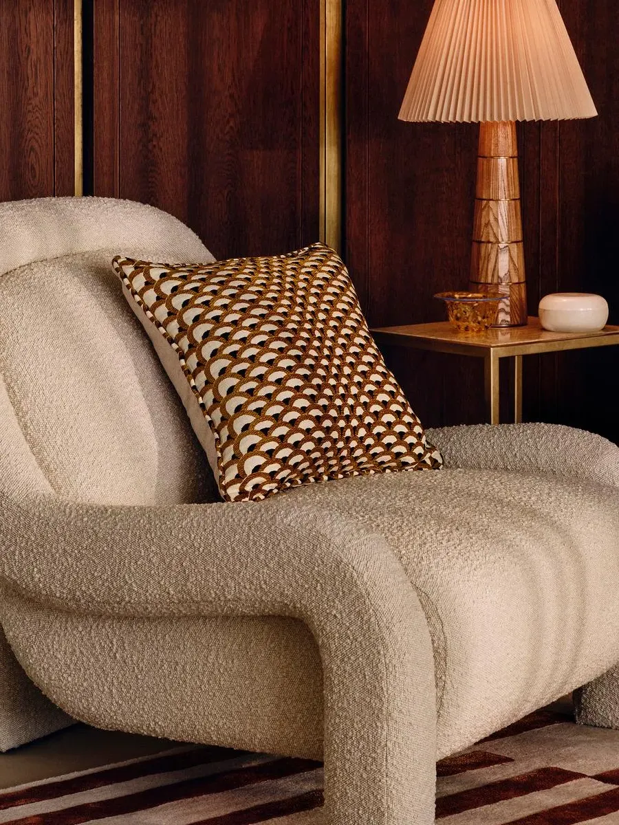 Geometric Cushion with Feather Fill - Cotton Blend image