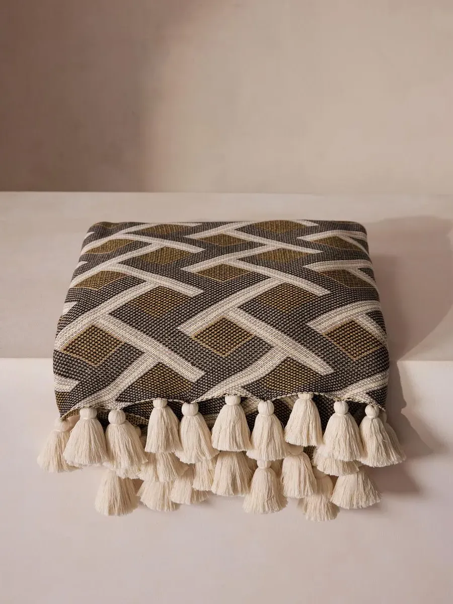 Geometric Throw Blanket - Neutral Tones image
