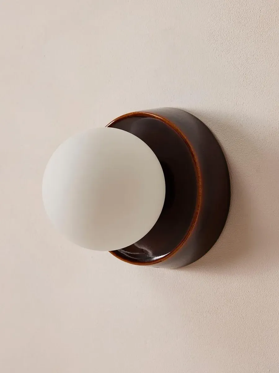 Globe Wall Light - Brown, Ceramic image