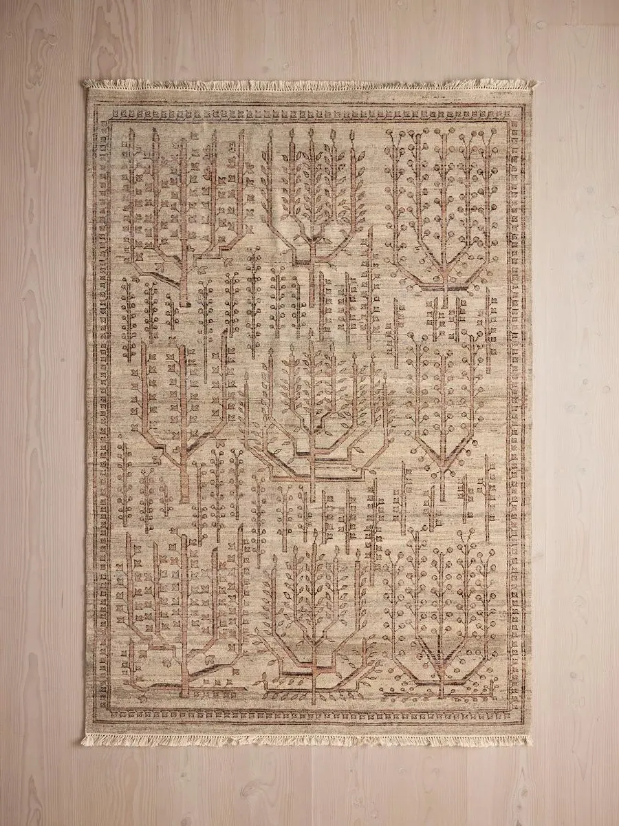 Hand-Knotted Area Rug - Neutral, Wool