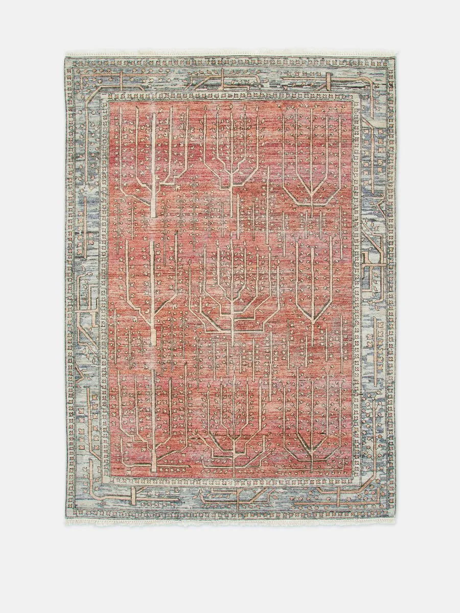 Hand-Knotted Area Rug - Rust, Wool image