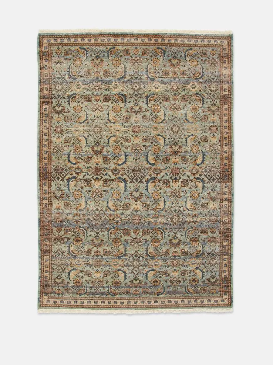 Hand-Knotted Rug - Blue & Brown, Wool image
