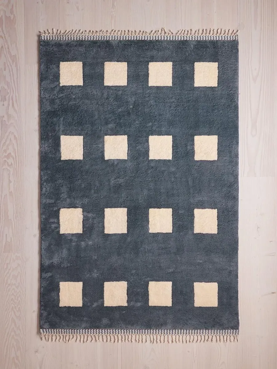 Hand-Knotted Rug Swatch - Grey Blue, Wool image