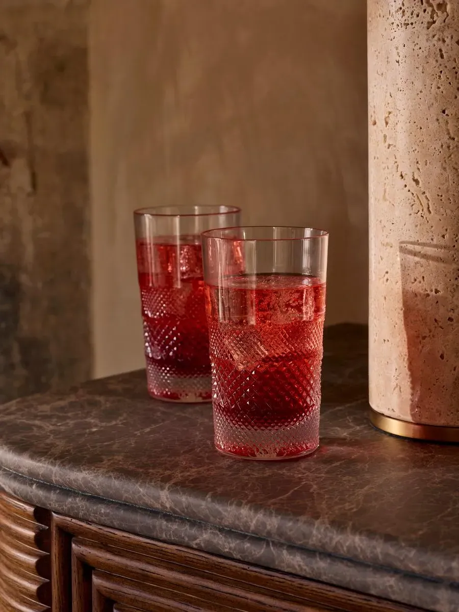 Highball Glass Set - Clear, Cut Crystal image