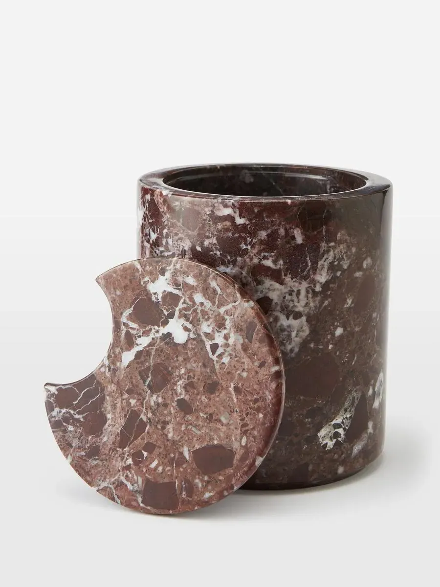 Ice Bucket with Lid - Red, Marble image