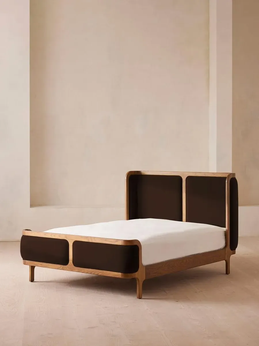King Size Bed Frame - Chocolate, Velvet