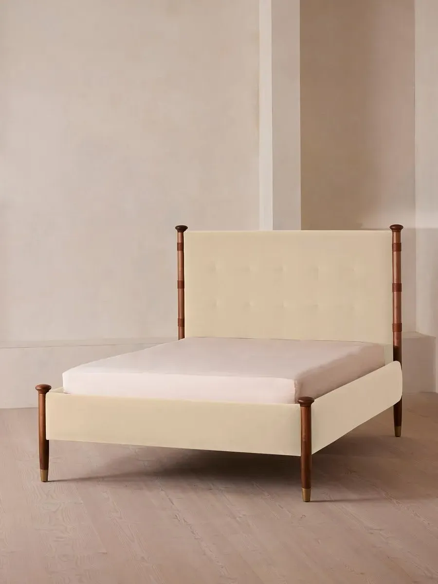 King Size Bed Frame - Porcelain, Velvet