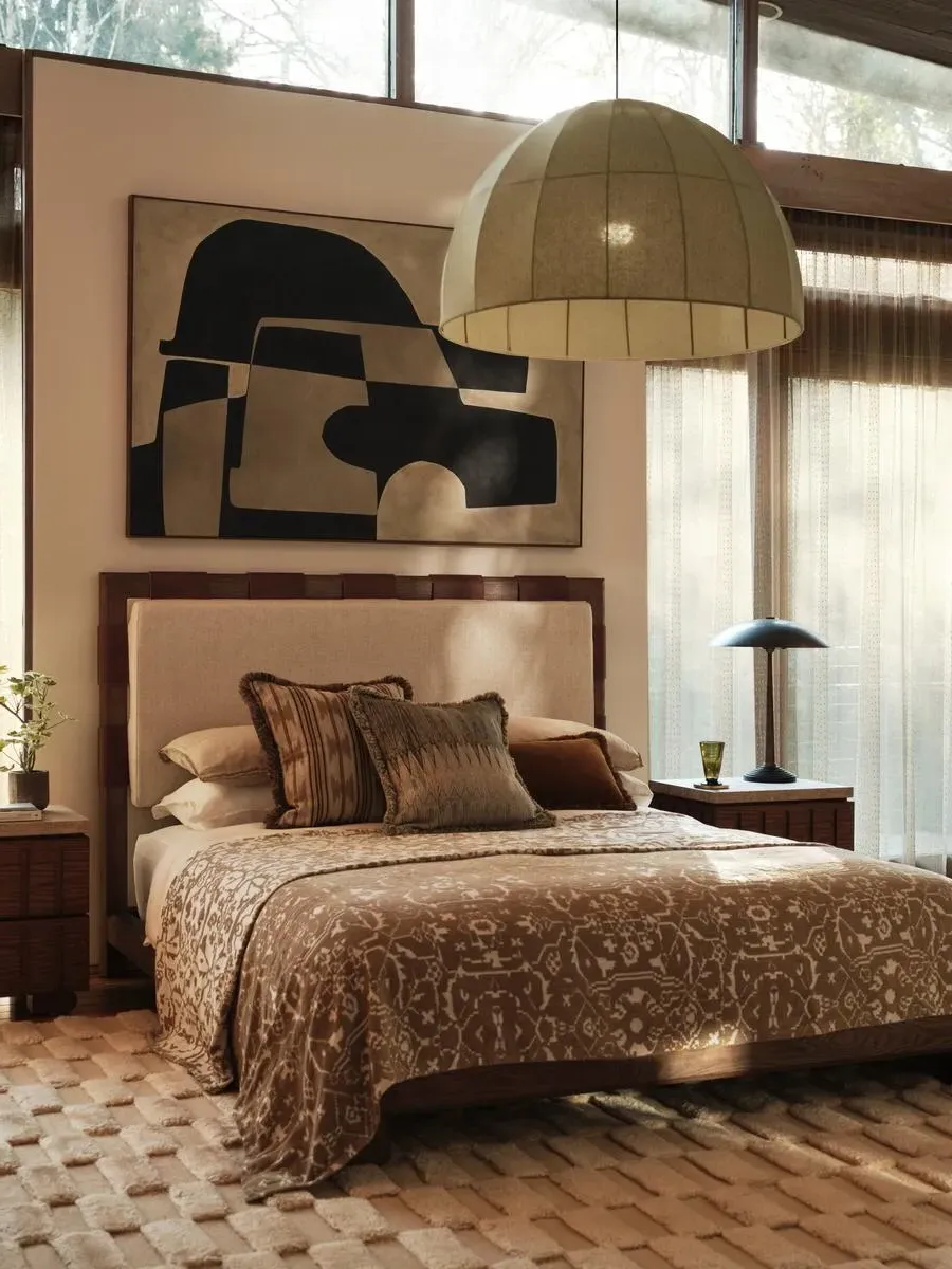 King Size Bed Frame with Headboard - Linen image
