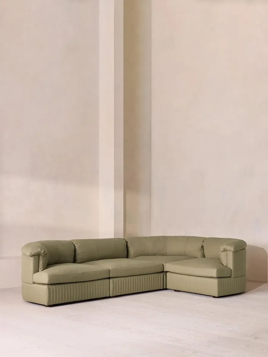 L-Shaped Modular Sofa - Sage, Linen
