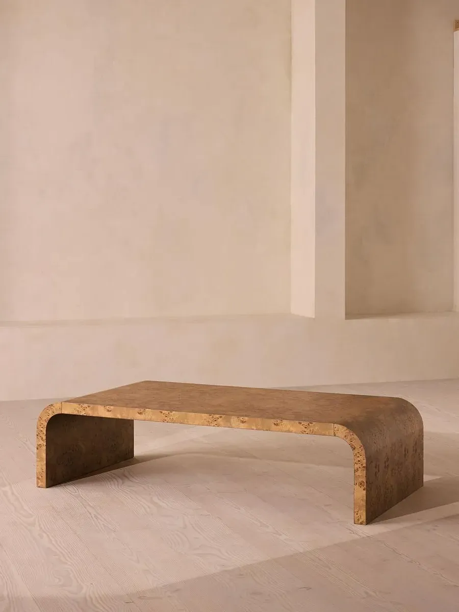 Large Coffee Table with Arched Design - Mappa Burl image