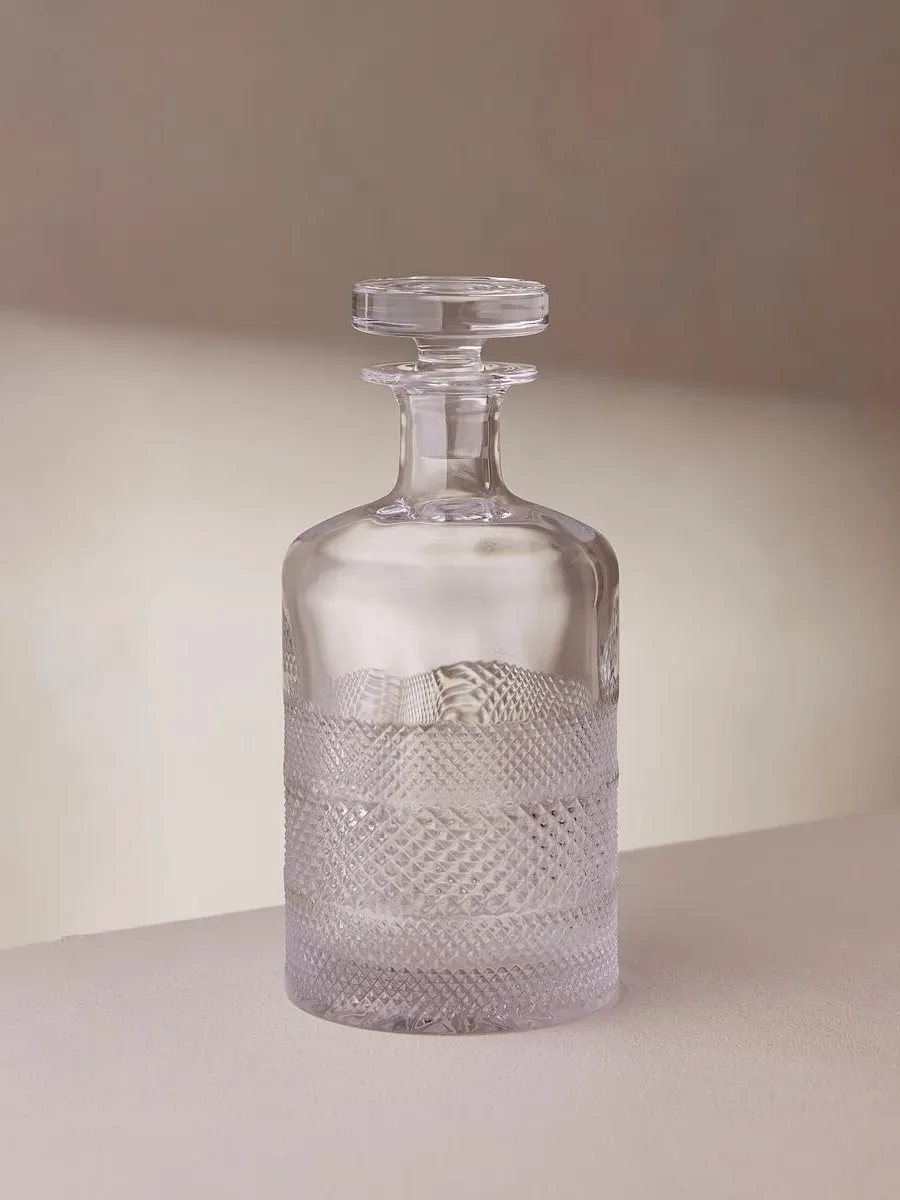 Large Crystal Decanter - Clear, Cut Glass