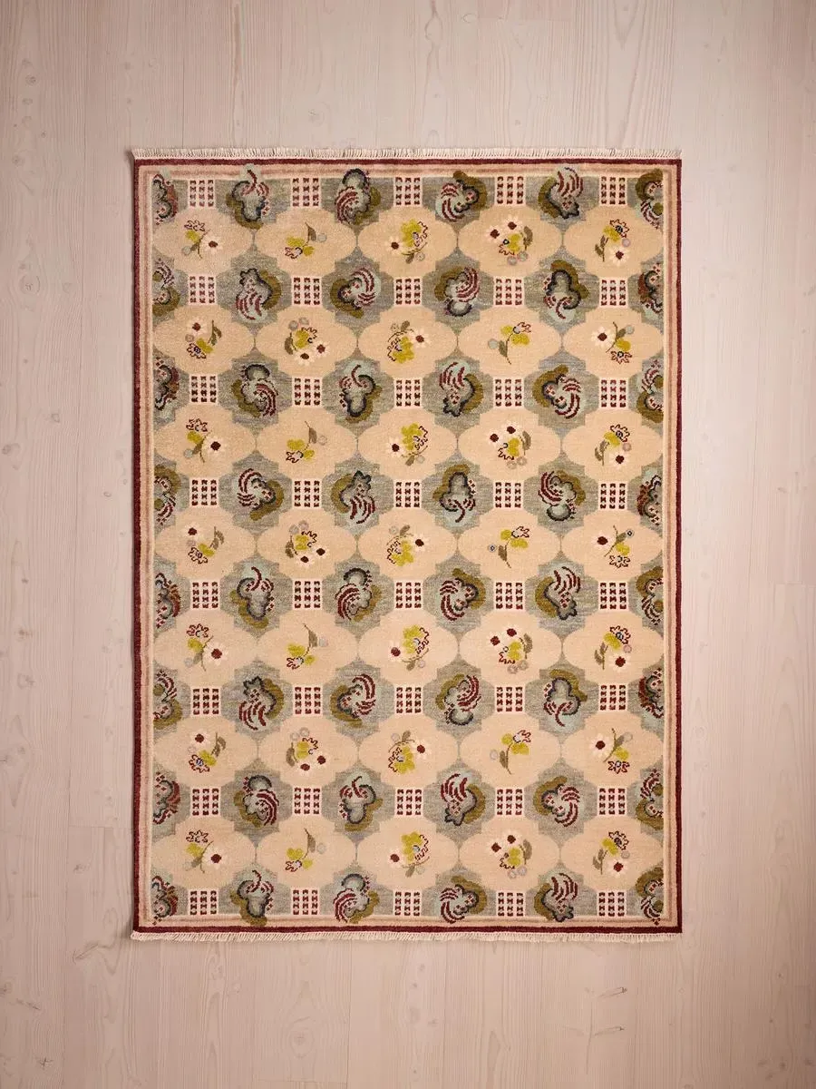 Large Hand-Knotted Rug - Abstract Floral image