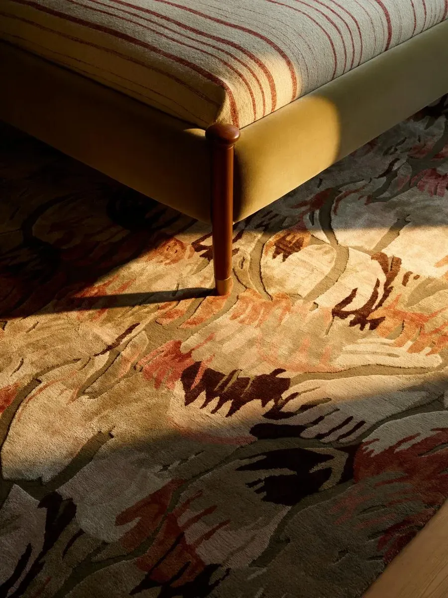 Large Hand-Tufted Rug - Abstract Floral, Wool
