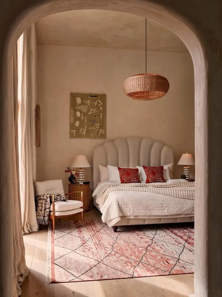 Large Pendant Light - Antique Brass, Rattan image
