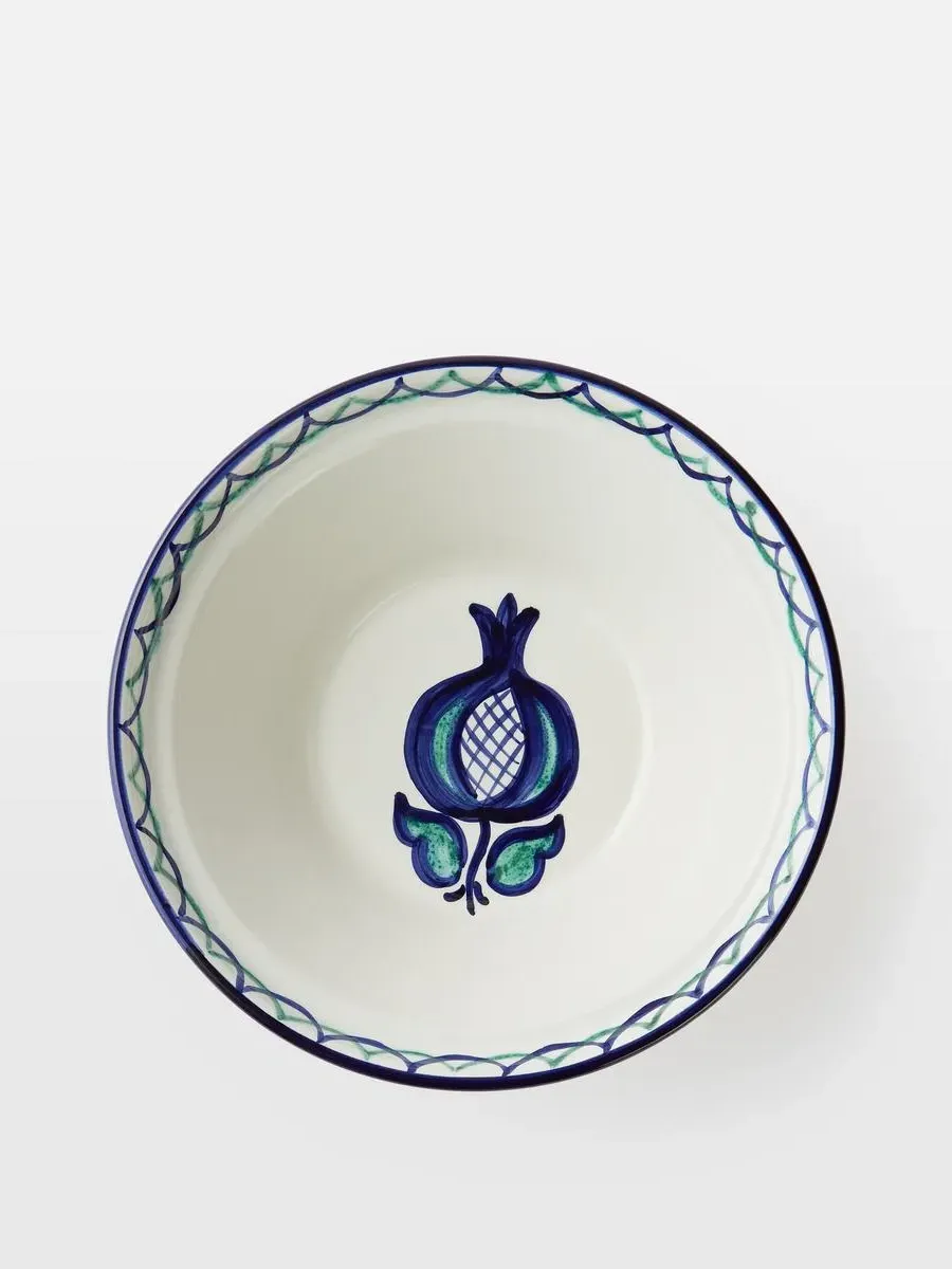 Large Rimmed Bowl - Blue Green, Ceramic image