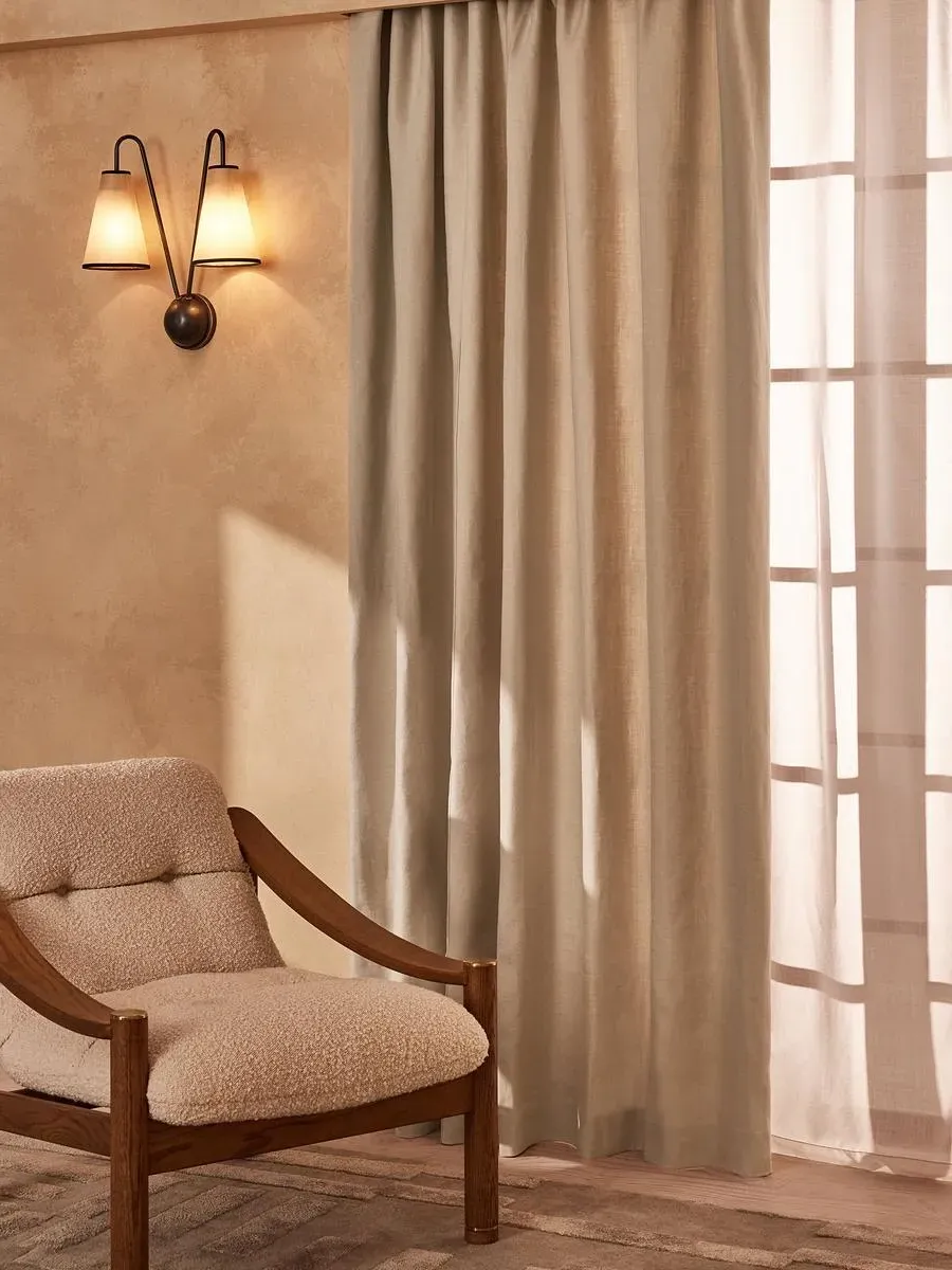 Linen Curtains with Pencil Pleat - Bisque