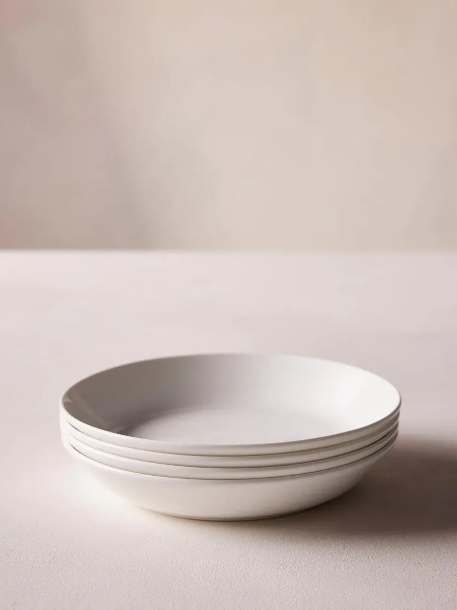 Low Bowl Set of 4 - White, Bone China image