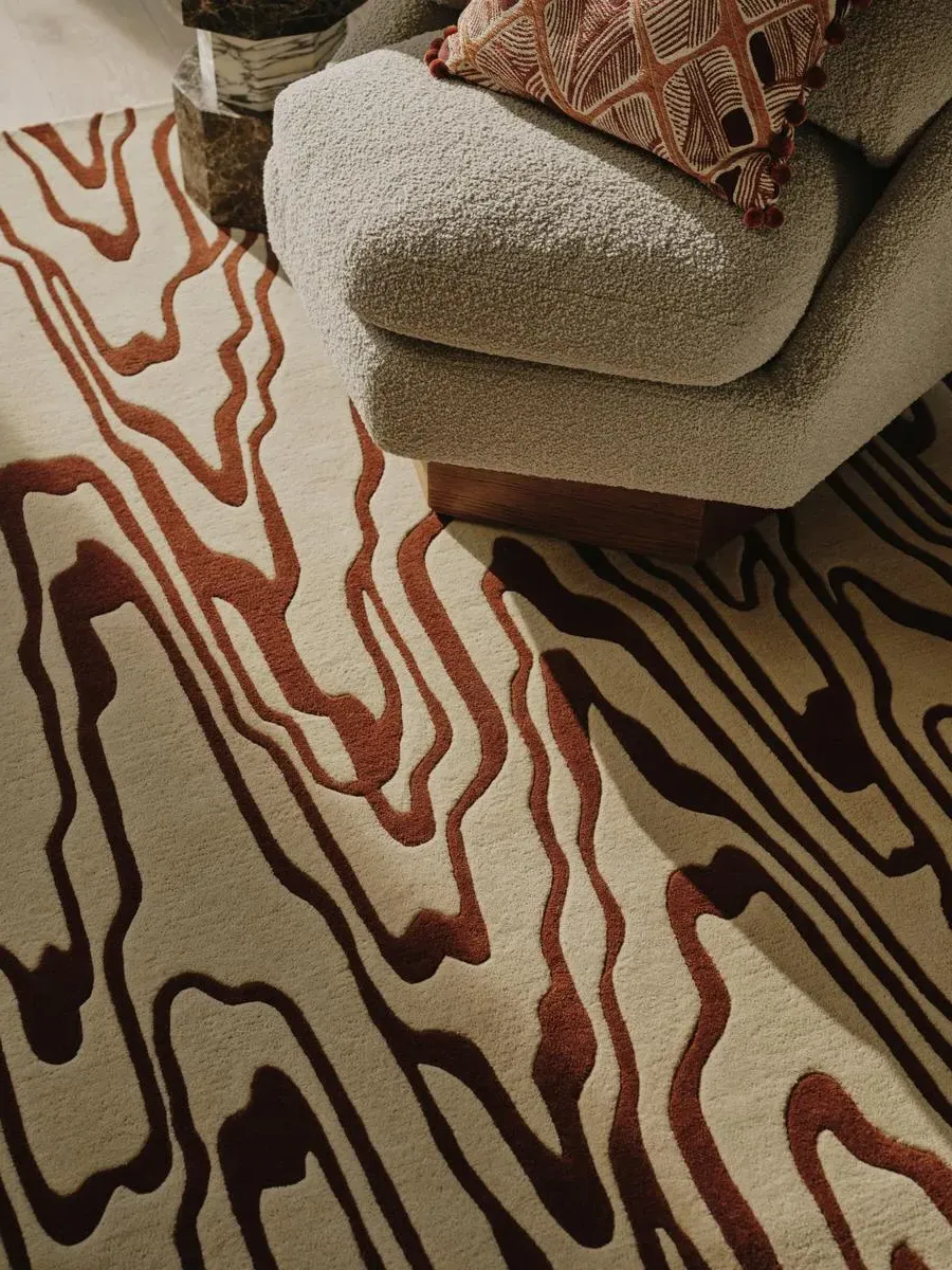 Medium Area Rug Hand-Tufted - Rust image
