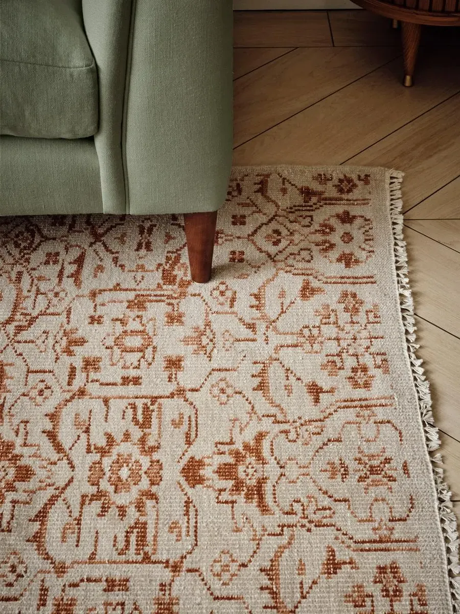 Medium Area Rug - Rust, Hand-Knotted