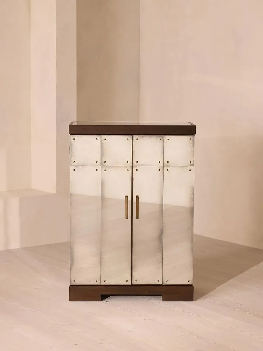 Mini Cocktail Cabinet - Antiqued Mirror Glass image