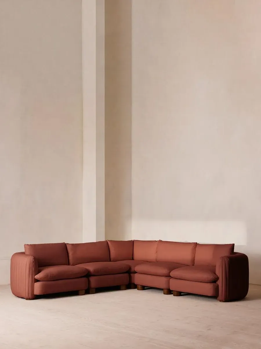Modular Corner Sofa with Pleated Back - Sienna, Linen