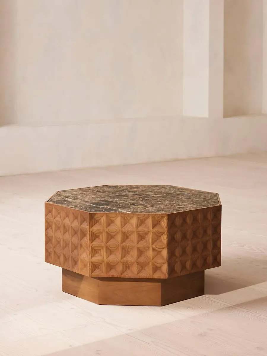 Octagonal Coffee Table - Dark Emperador, Marble image