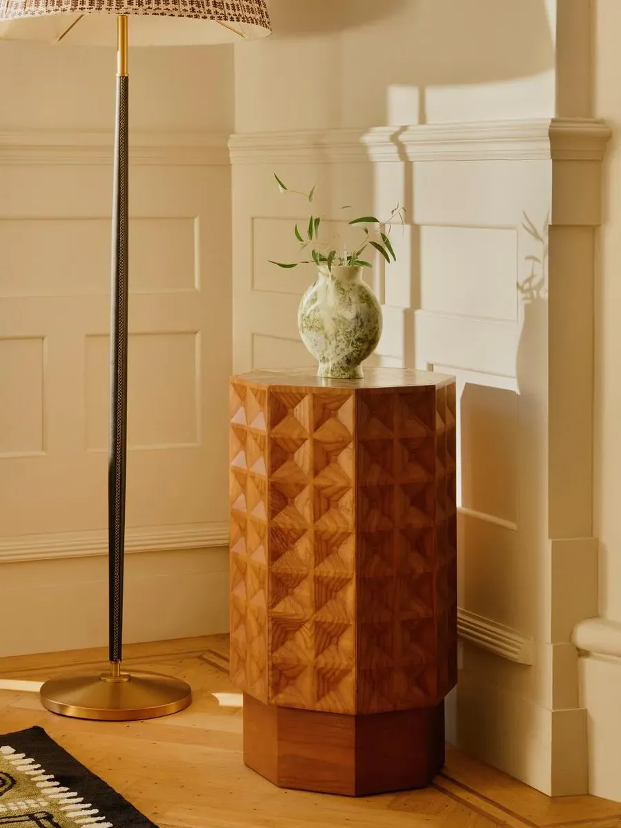 Octagonal Side Table - Dark Emperador, Marble image