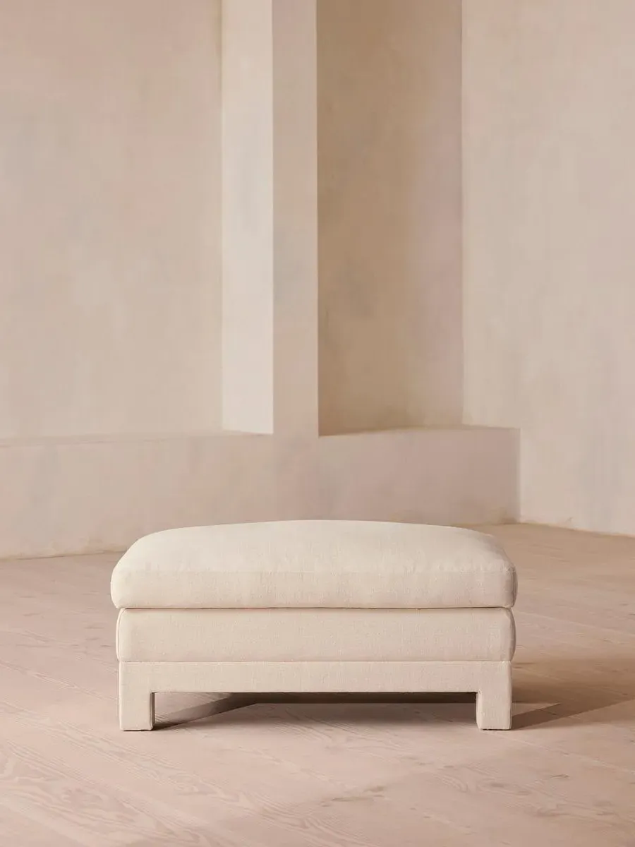 Ottoman with Deep Seat - Bisque, Linen