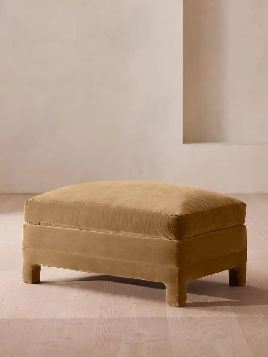Ottoman with Deep Seat - Camel, Velvet image