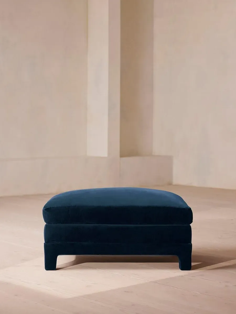 Ottoman with Deep Seat - Royal Blue, Velvet