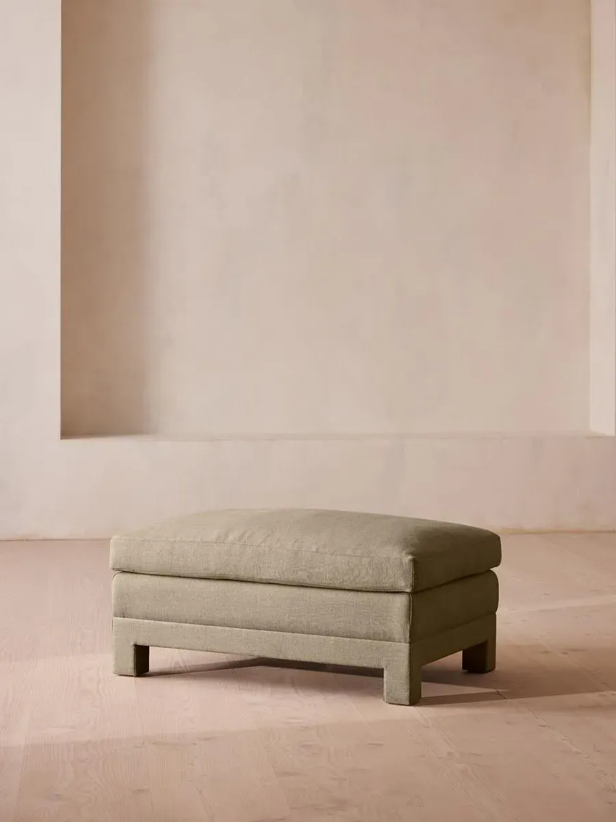 Ottoman with Deep Seat - Sage, Linen