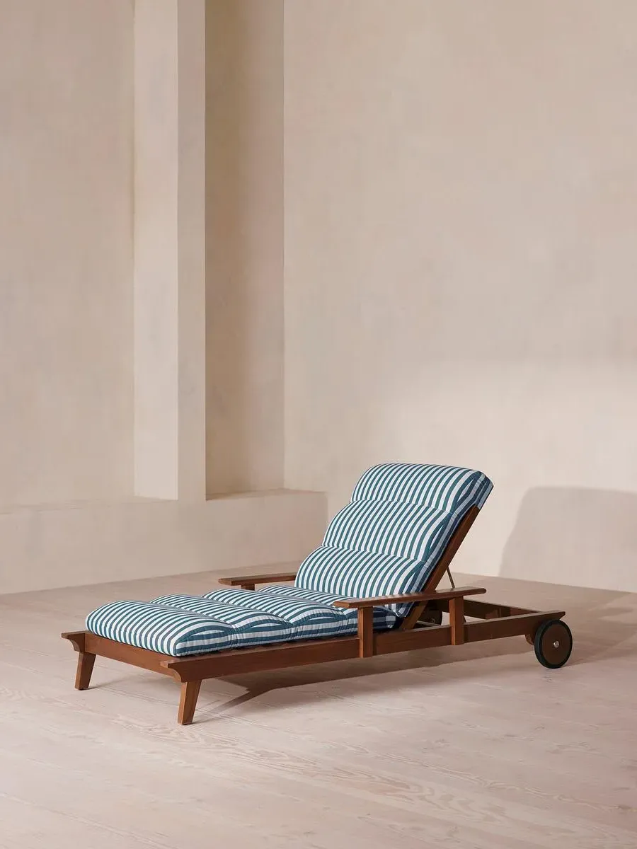 Outdoor Chaise Lounger with Cushion - Striped image