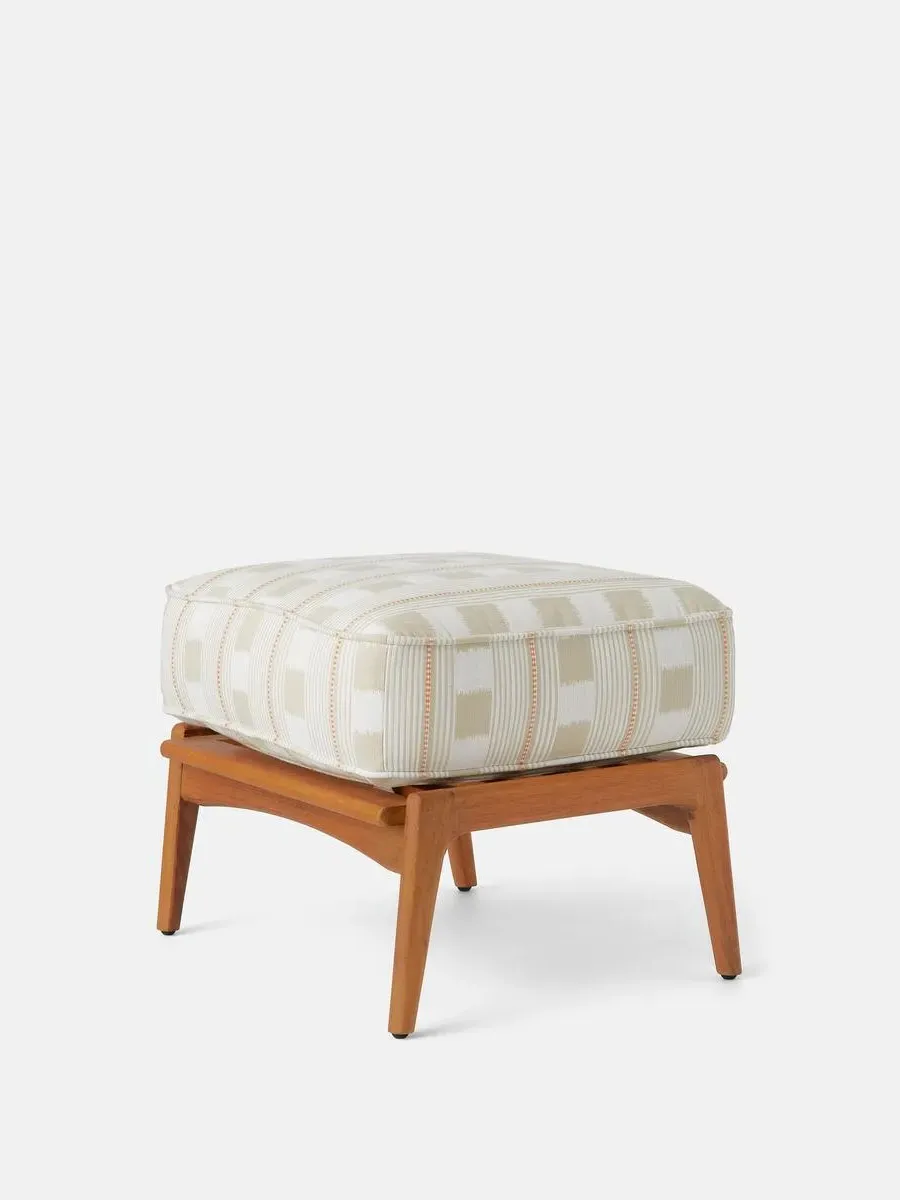 Outdoor Footstool with Cushion - Latte, Teak image