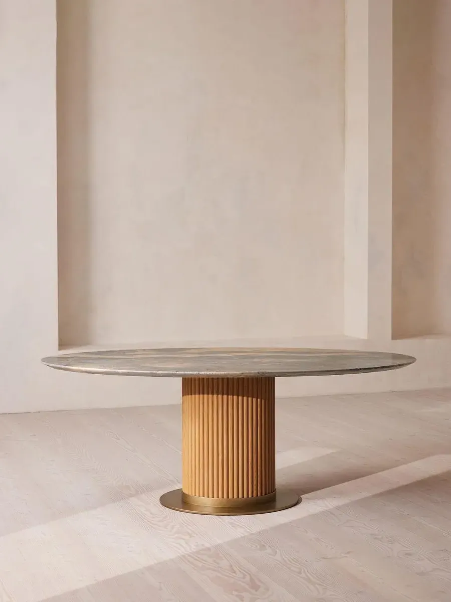 Oval Dining Table - Blue, Quartzite image