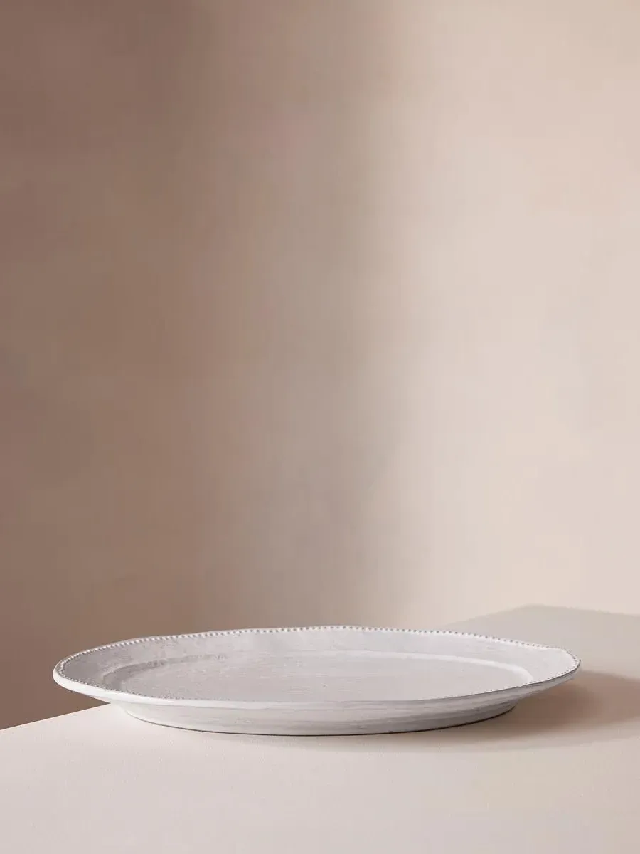 Oval Serving Platter - White, Stoneware image