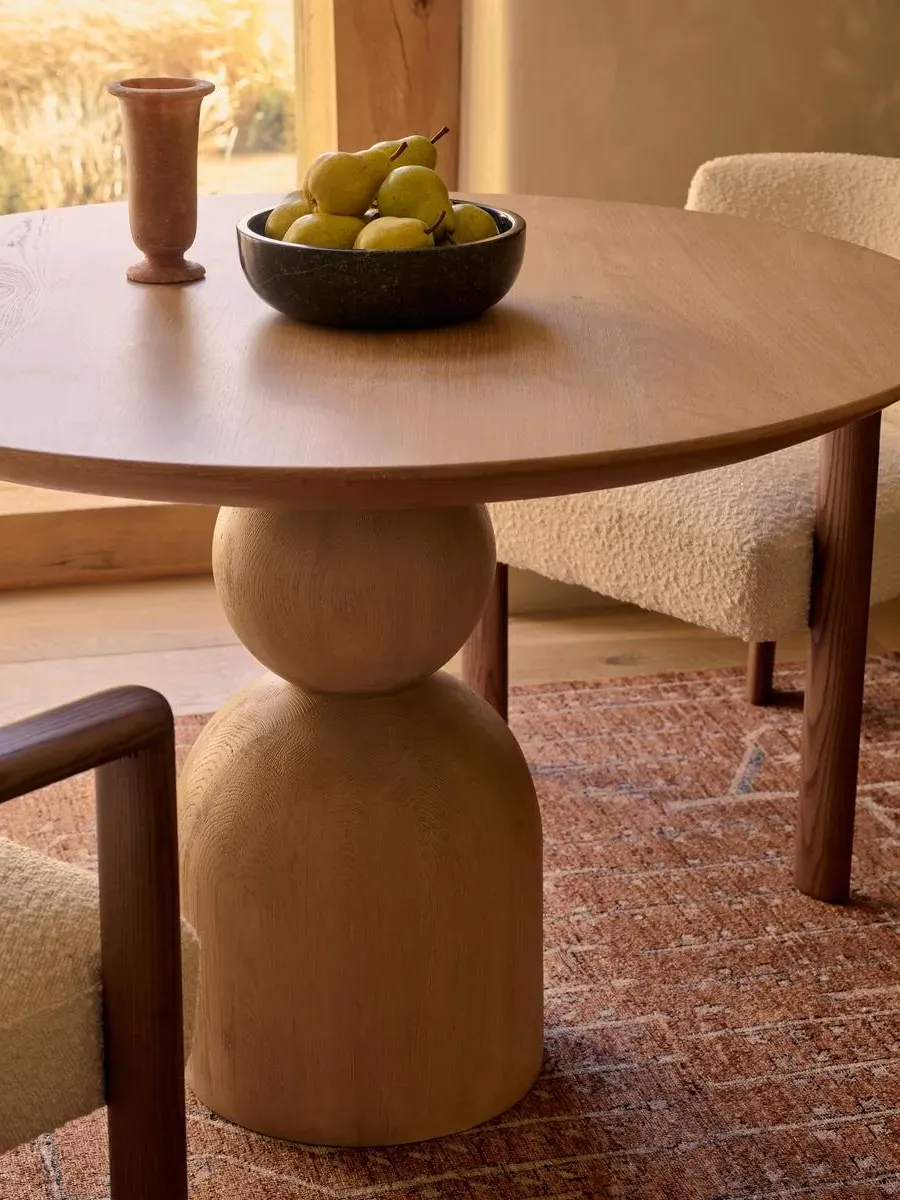 Pedestal Dining Table - Pale Oak, Wood image