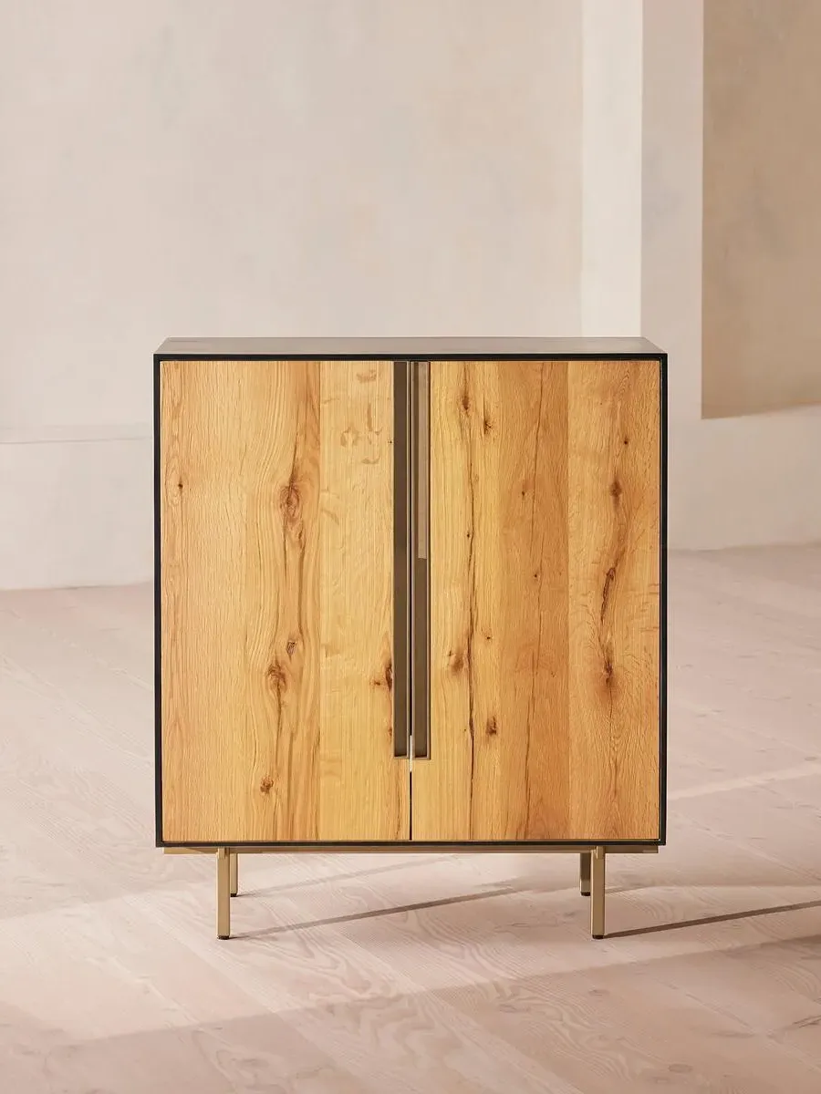 Petite Cabinet with Steel Details - Oak image