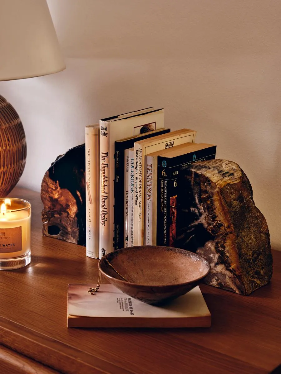 Petrified Wood Bookends - Natural Stone image