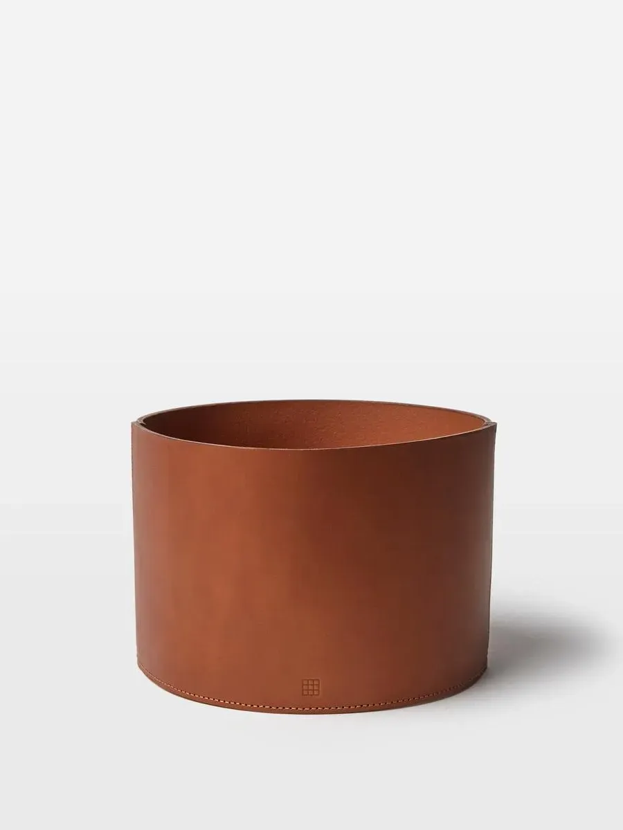 Plant Pot - Tan, Leather