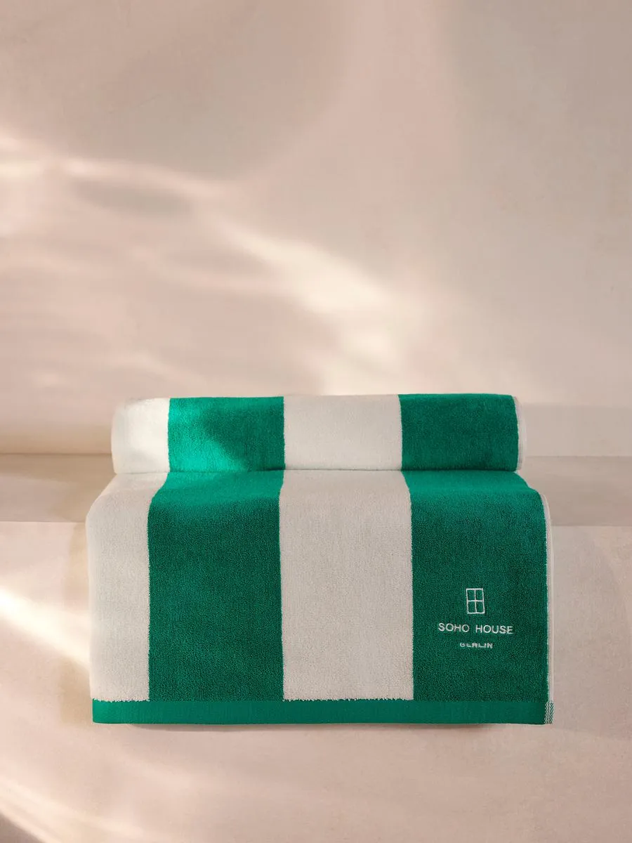 Pool Towel Cabana Stripe - Green, Turkish Cotton image