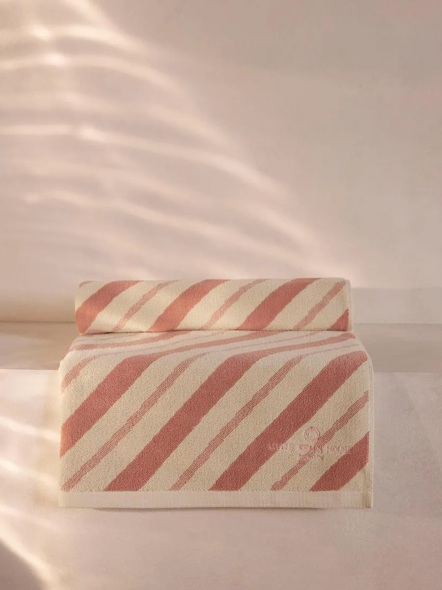 Pool Towel with Embroidery - Striped, Cotton image