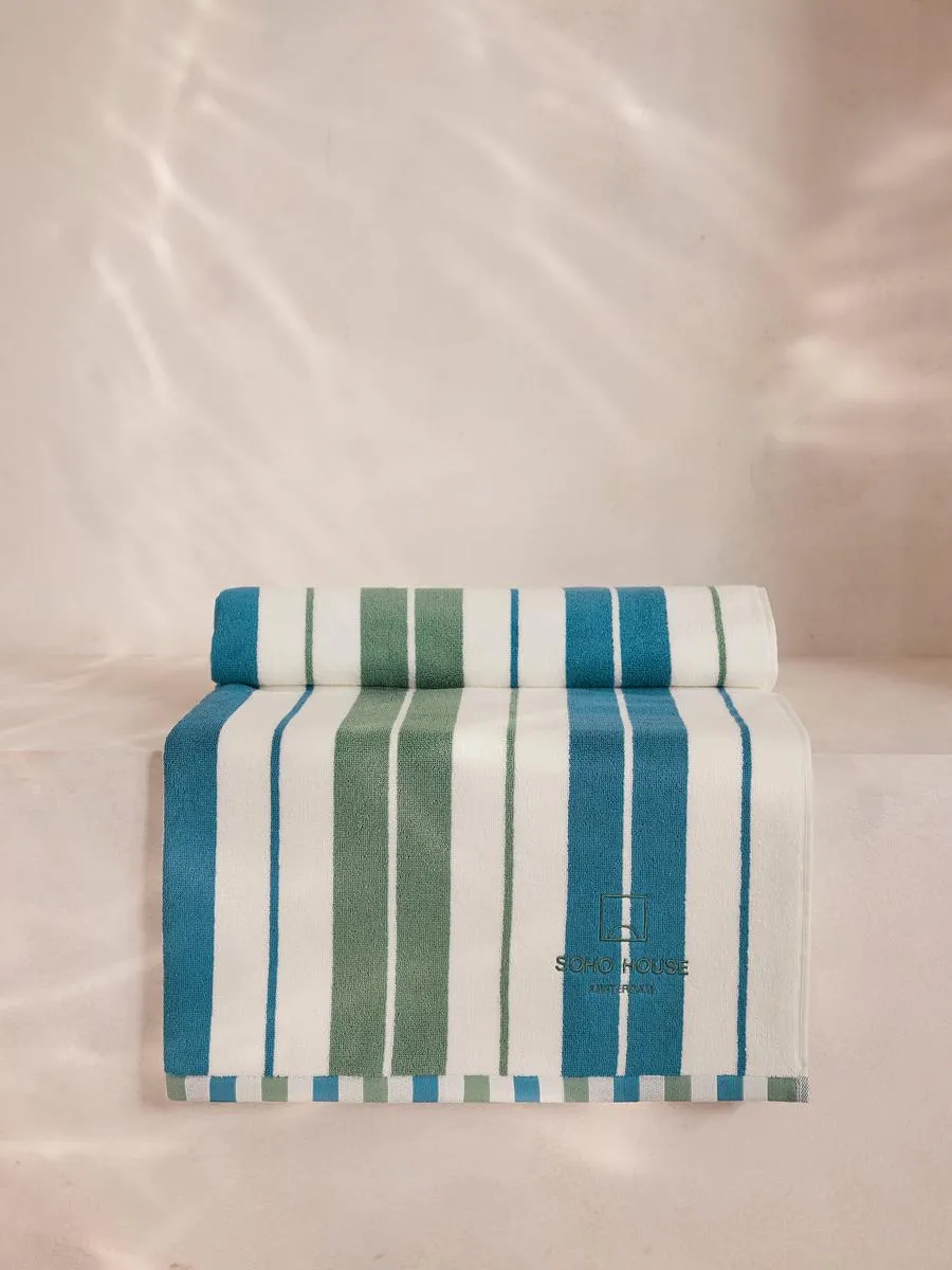 Pool Towel with Logo - Striped, Turkish Cotton image