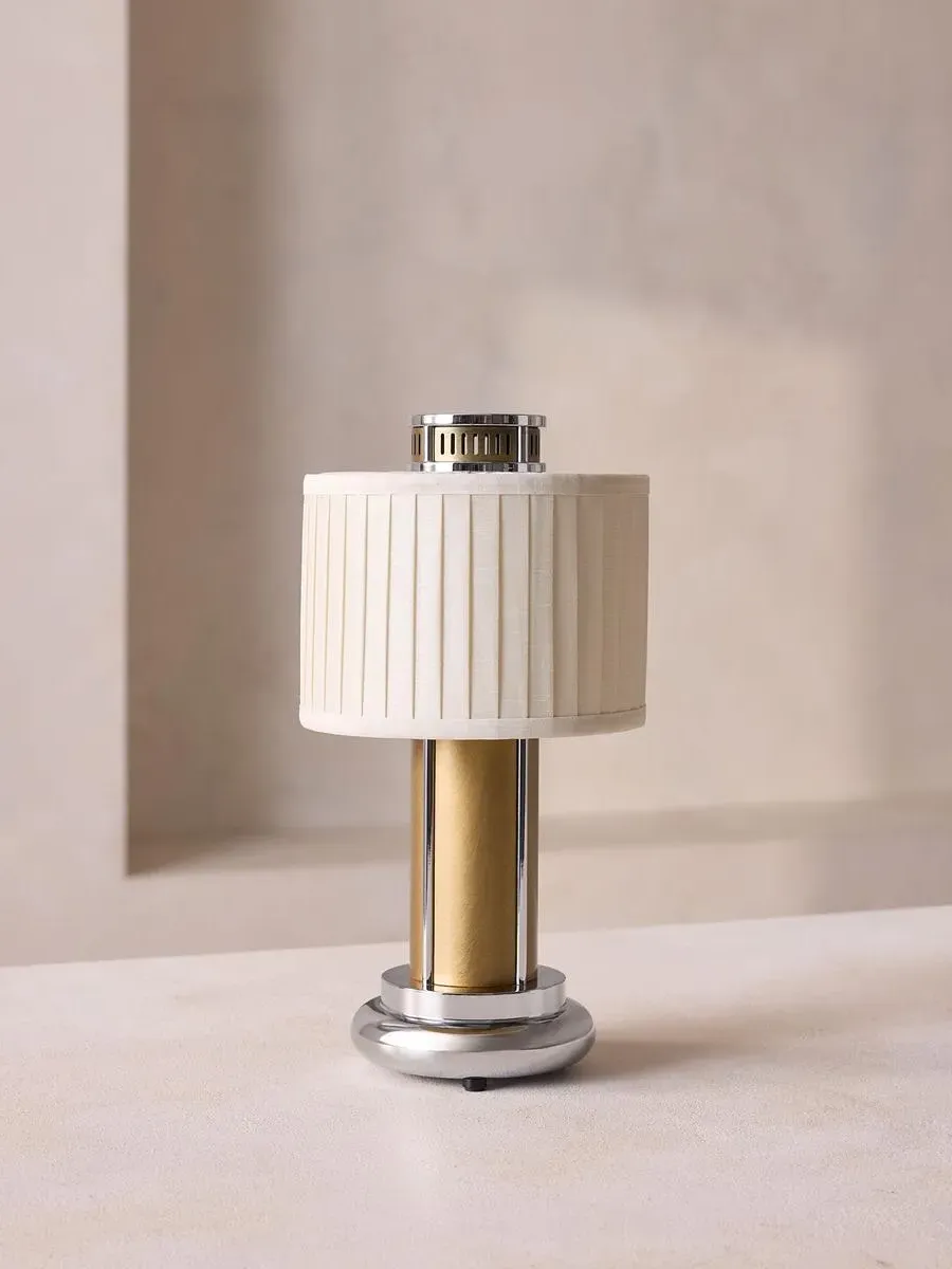 Portable Table Lamp with Dimmer - Brass, Chrome image