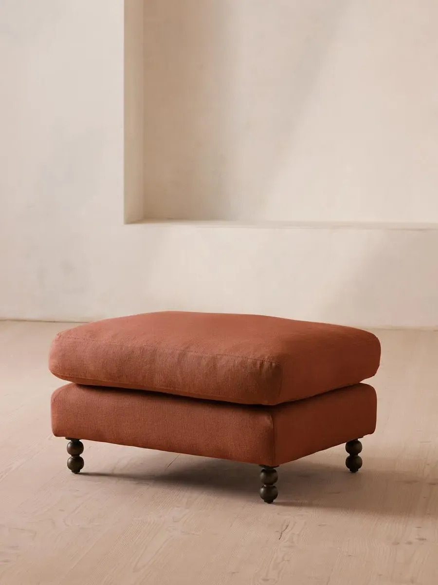 Rectangle Ottoman - Antique Rose, Linen