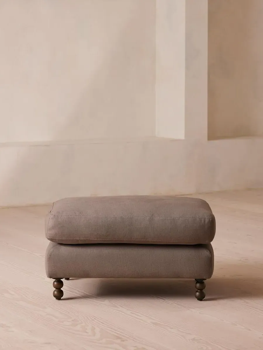 Rectangle Ottoman - Mushroom, Linen