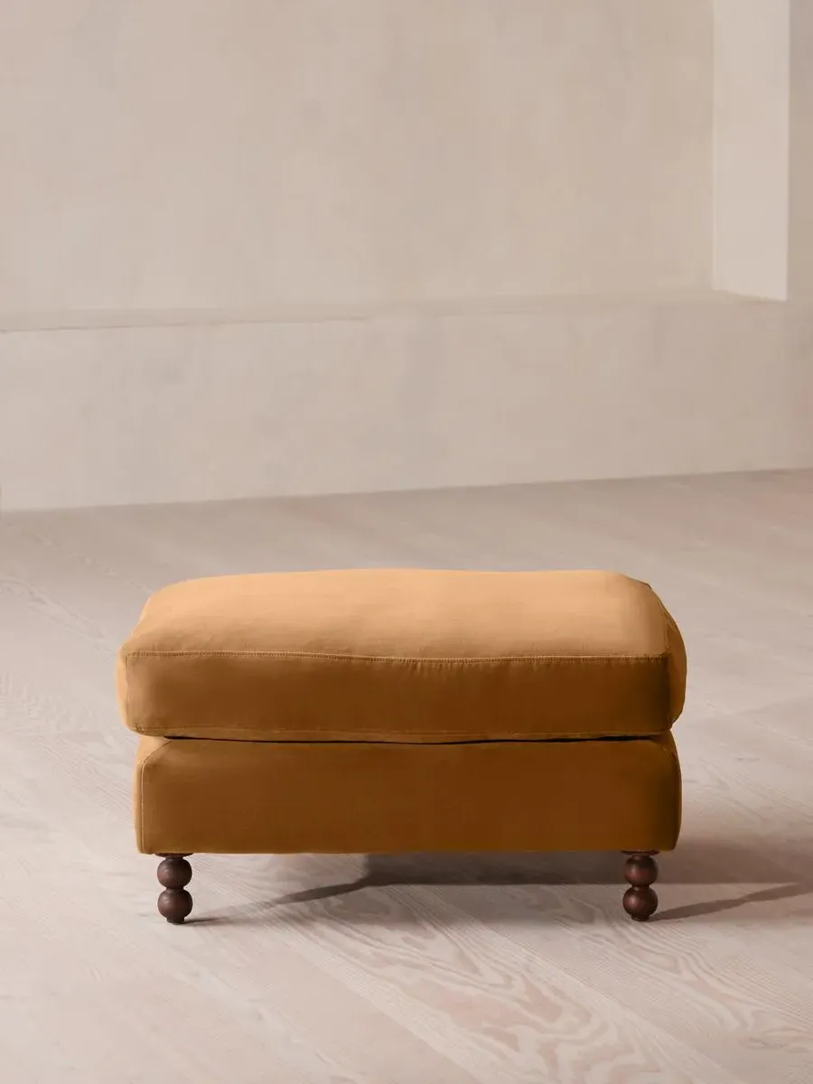 Rectangle Ottoman - Mustard, Velvet